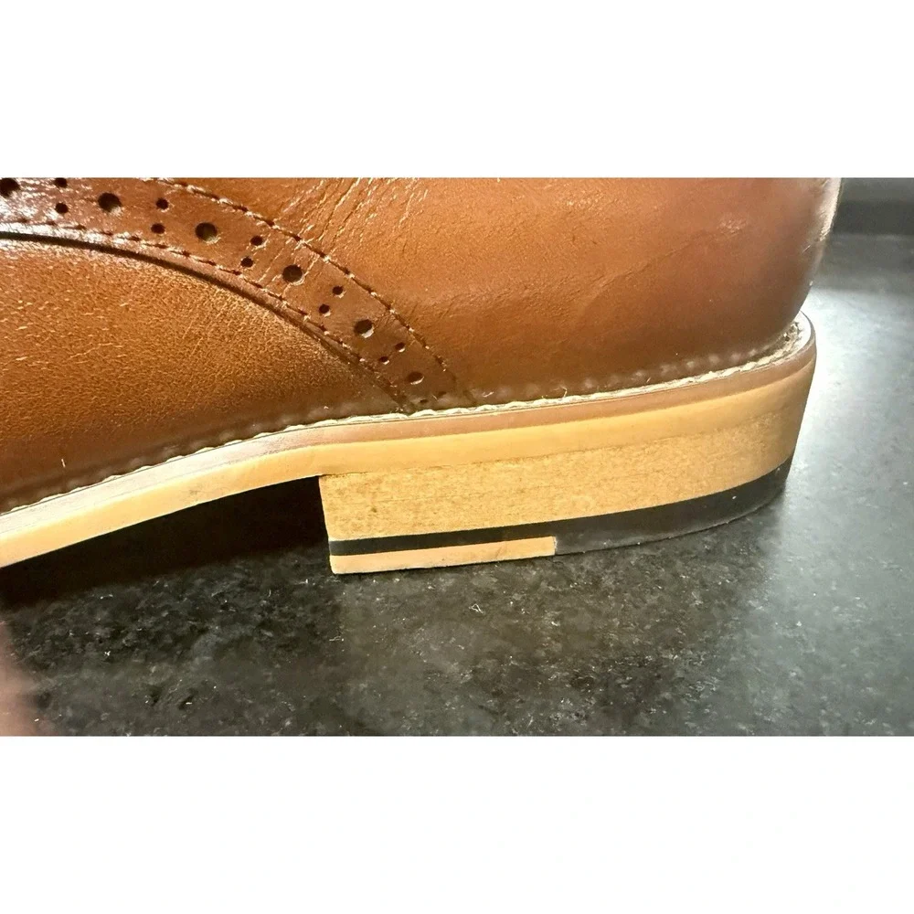 STACY ADAMS Dickinson Oxford Cap Toe - Brown Leather Dress Shoes Men's Size 12